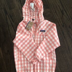 Toddler Girls 4T Patagonia pink gingham lightweight jacket new with tags